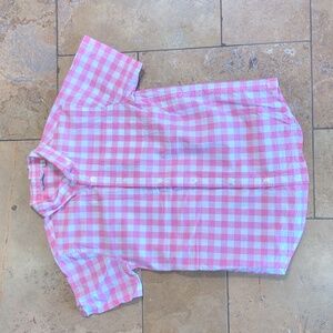 Janie and Jack boy's shirt. Pink gingham. Size 16.